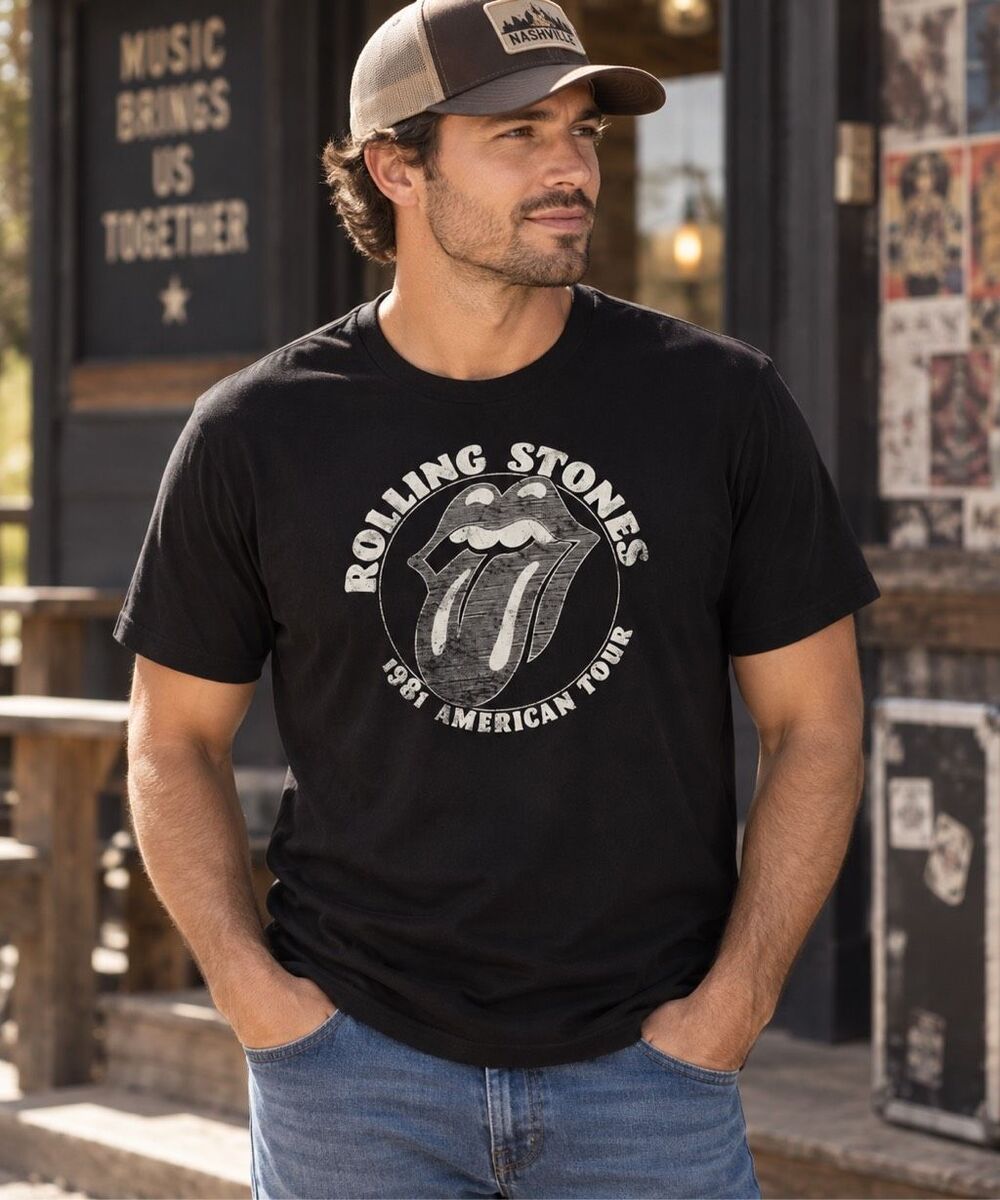 The Rolling Stones 1981 American Tour Graphic Tee Size Small